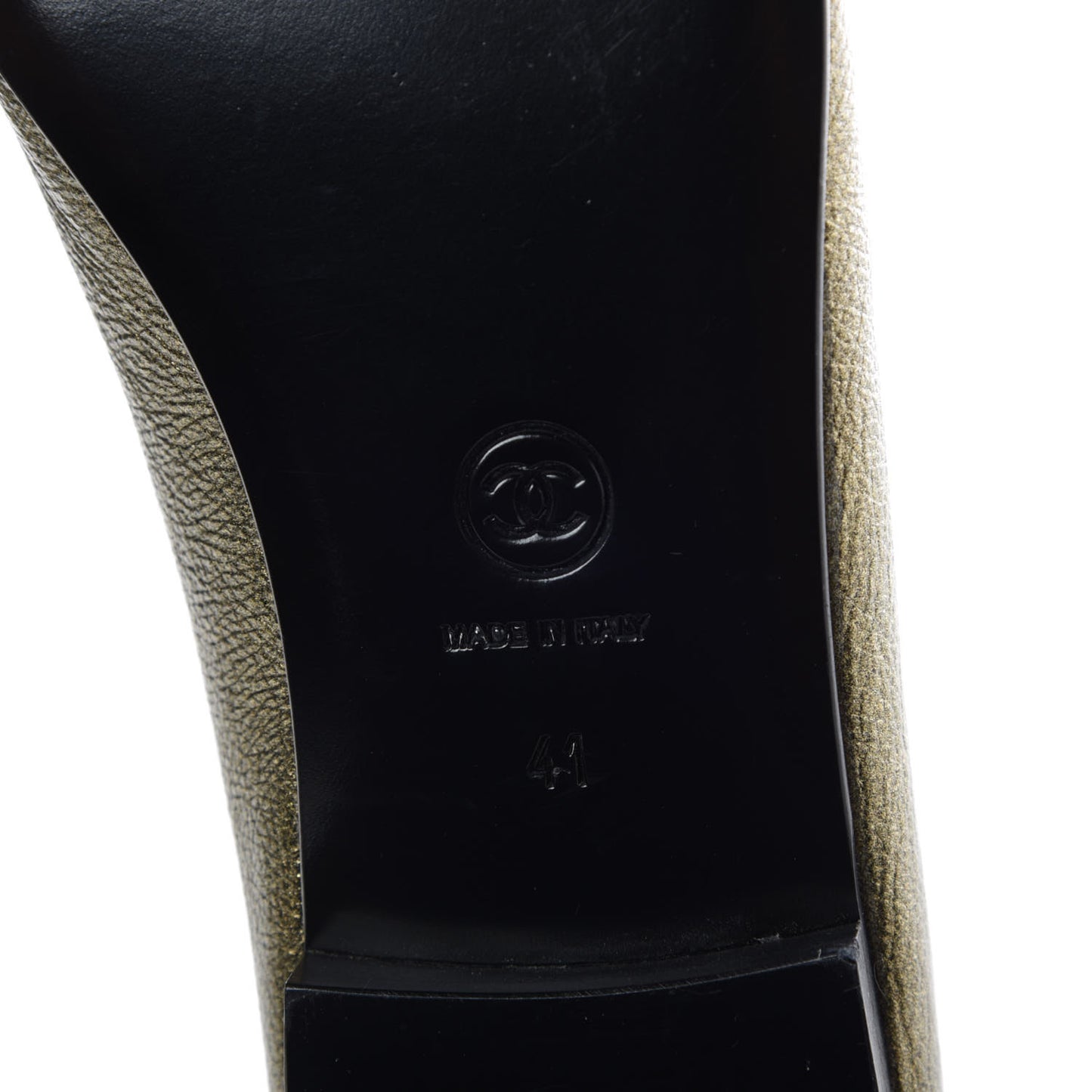 Metallic Calfskin Cap Toe CC Ballerina Flats 41 Gold