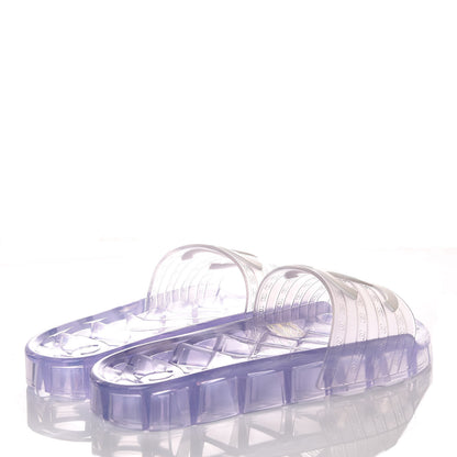Chanel PVC Transparent CC Flat Slide Sandals 36 White 4 of 8