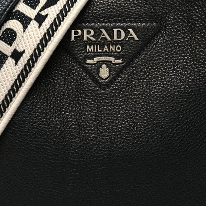 Prada Vitello Daino Soft Mini Hobo Messenger Bag Black 7 of 9