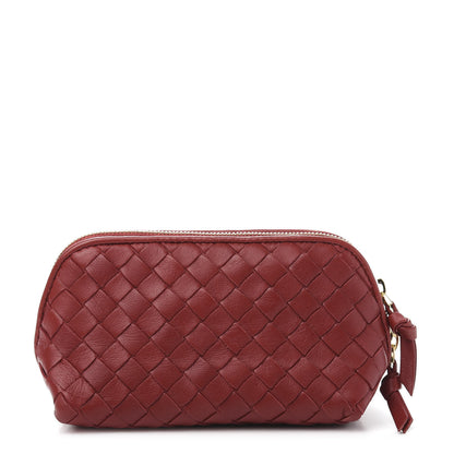 Bottega Veneta Nappa Intrecciato Cosmetic Pouch Red 1 of 10