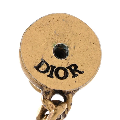 Christian Dior Crystal Metal Logo Dio(r)evolution Earring Aged Gold 4 of 6