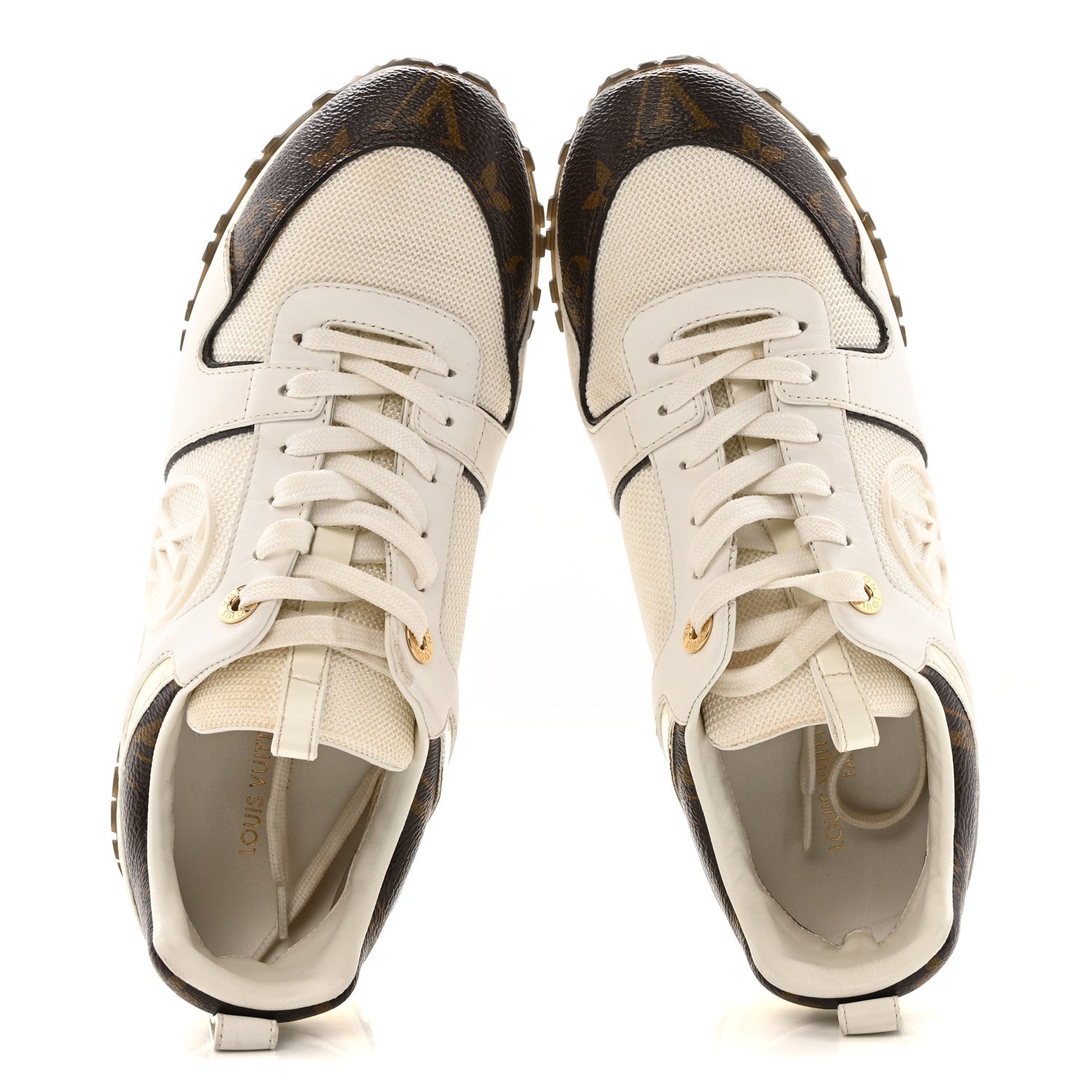 Louis Vuitton Calfskin Monogram Run Away Sneakers 37 White 2 of 14