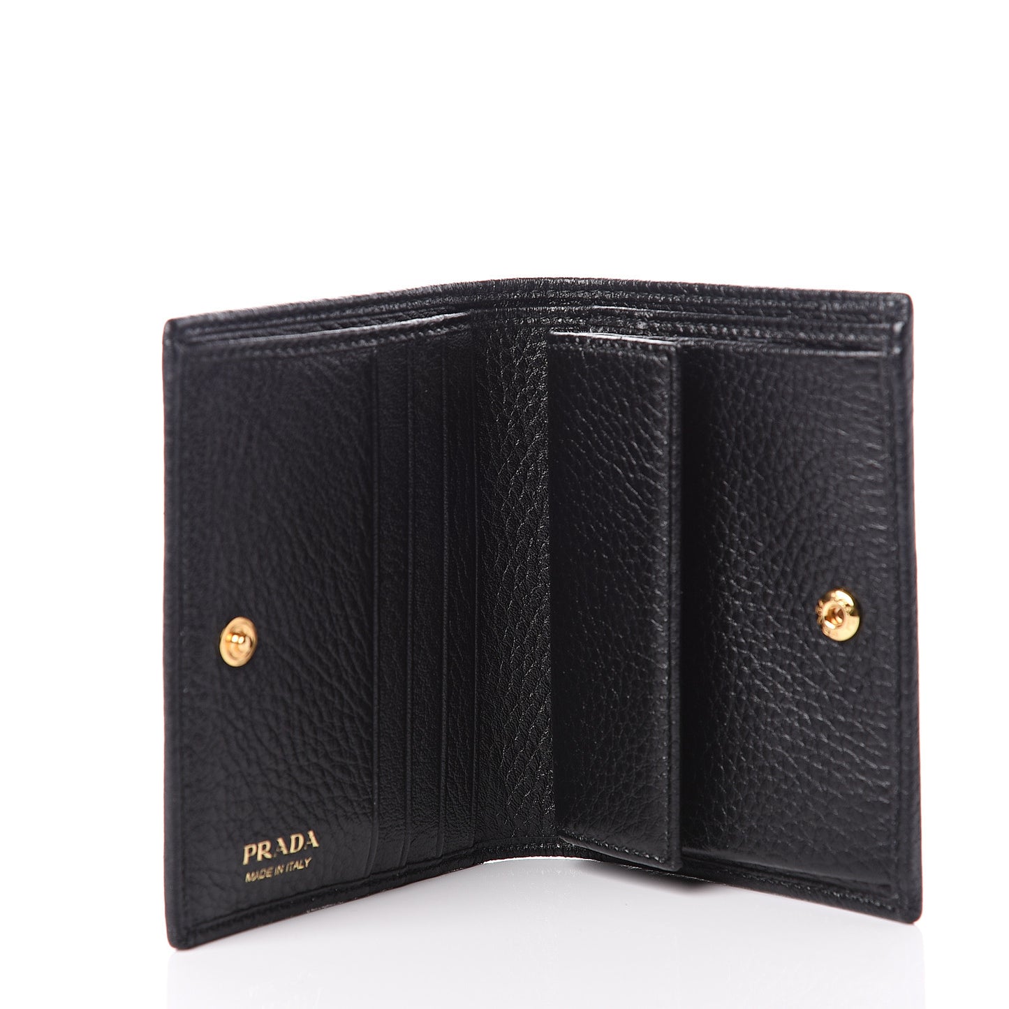 Vitello Grain Bi-Fold Wallet Black