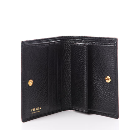 Prada Vitello Grain Bi-Fold Wallet Black 4 of 8