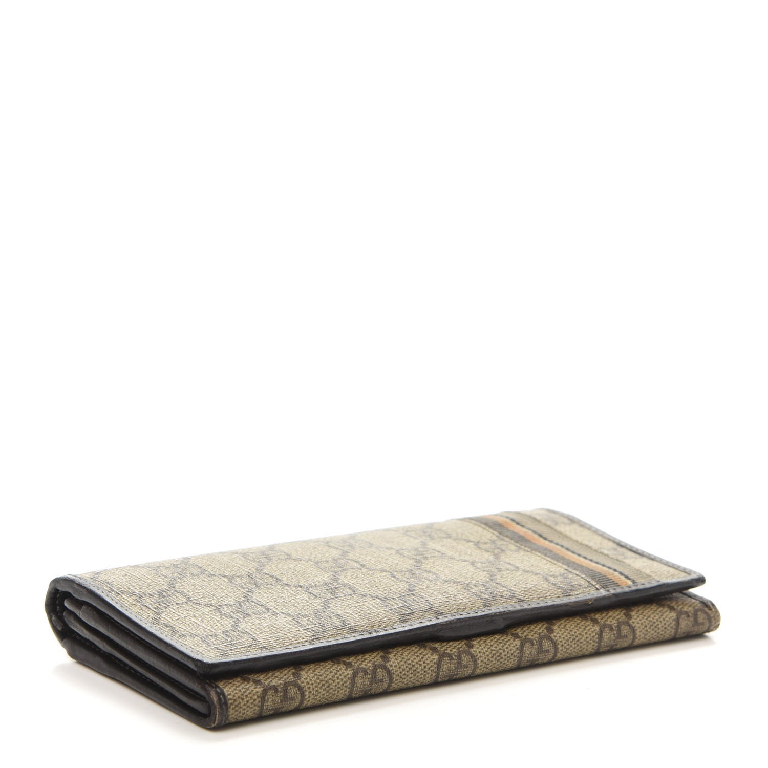 Gucci GG Supreme Monogram Web Long Continental Wallet Dark Brown 4 of 10