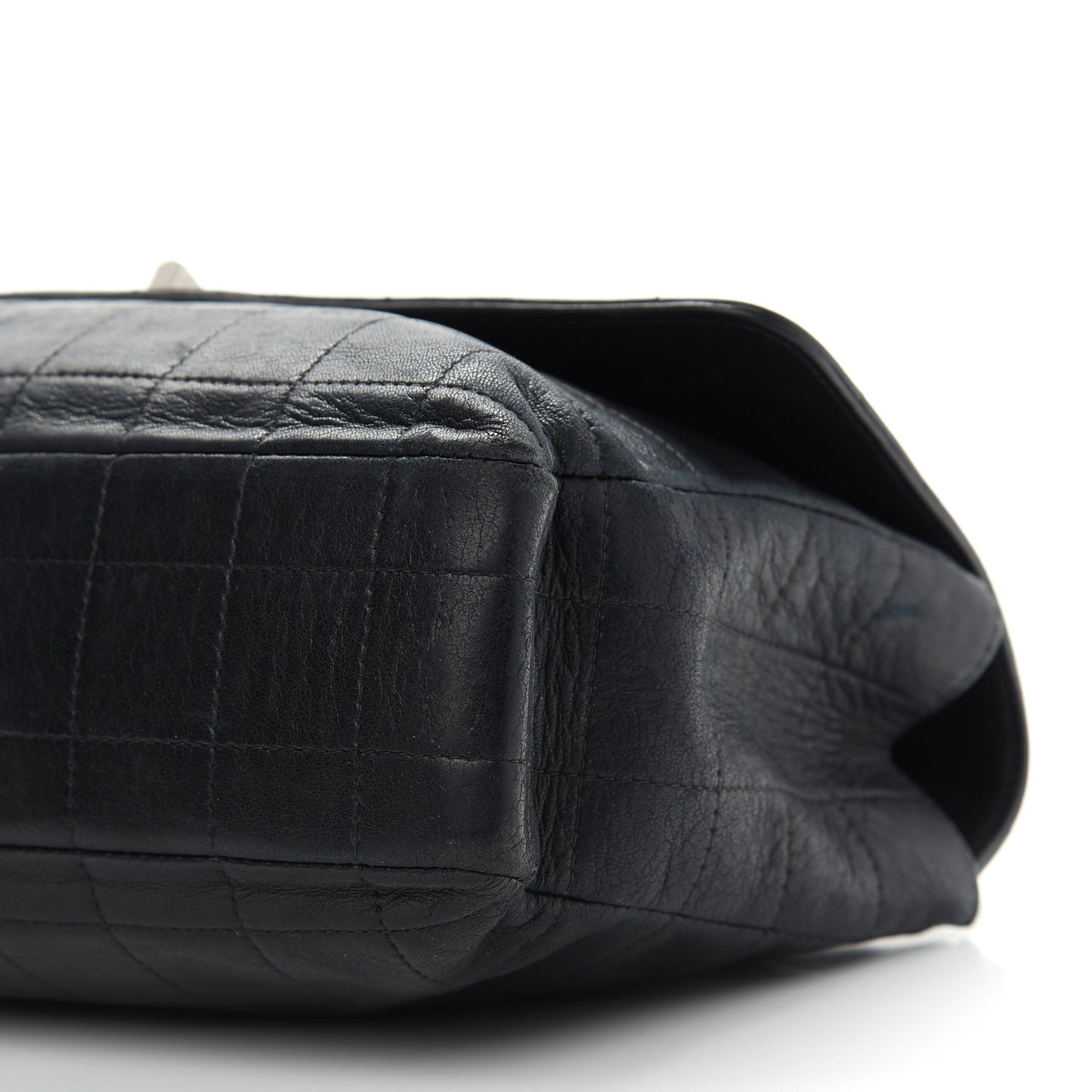 Lambskin Chocolate Bar Mademoiselle Flap Black
