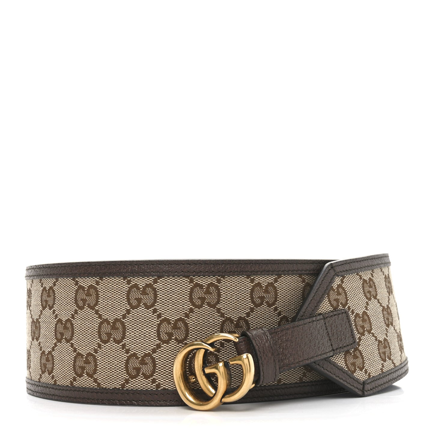 Monogram Calfskin GG Marmont Wide Belt 85 34 Beige Ebony