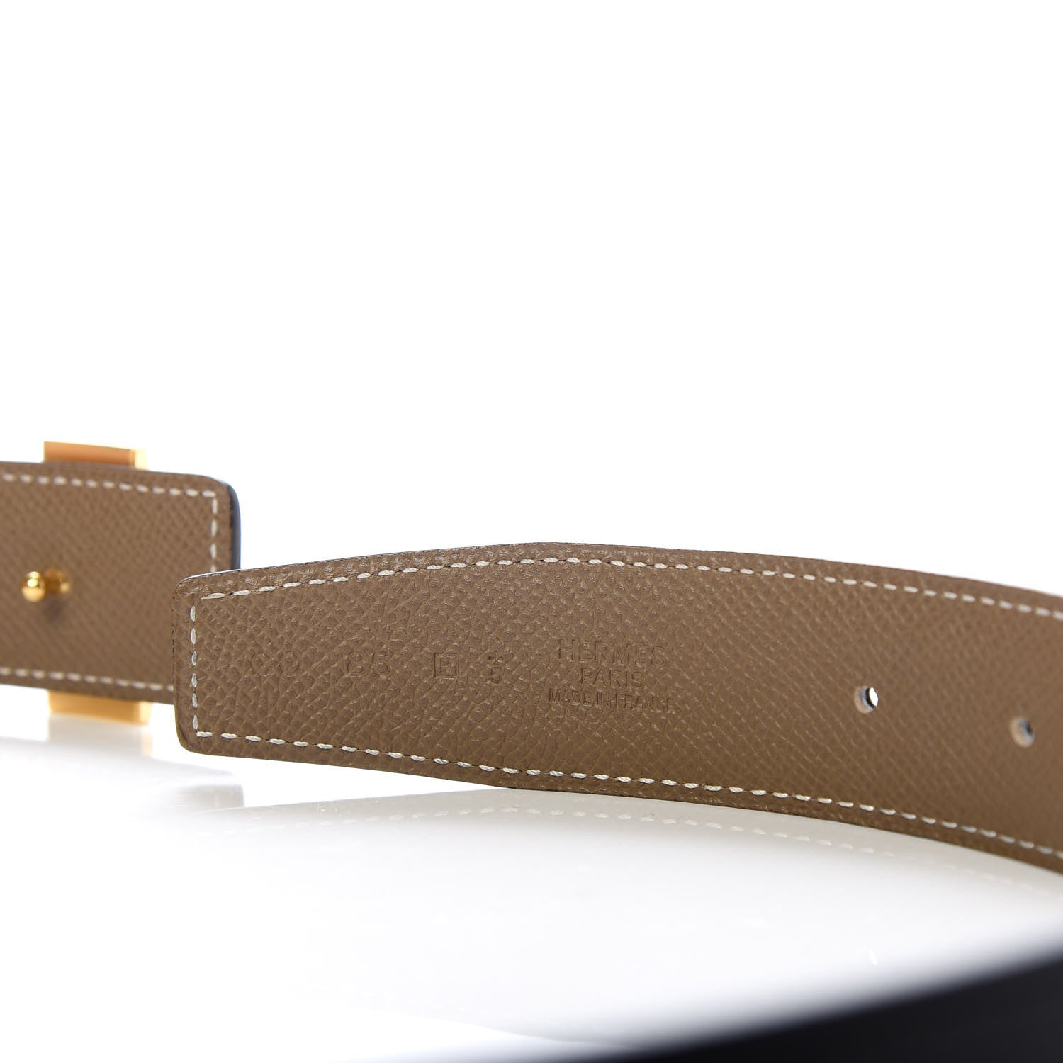 Hermes Swift Epsom 32mm H Belt 85 Black Etoupe 3 of 6
