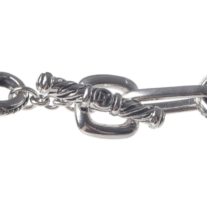 David Yurman Sterling Silver 18K Yellow Gold Garnet Carnelian Pearl Labradorite Moonstone Cable Charms Necklace 4 of 8