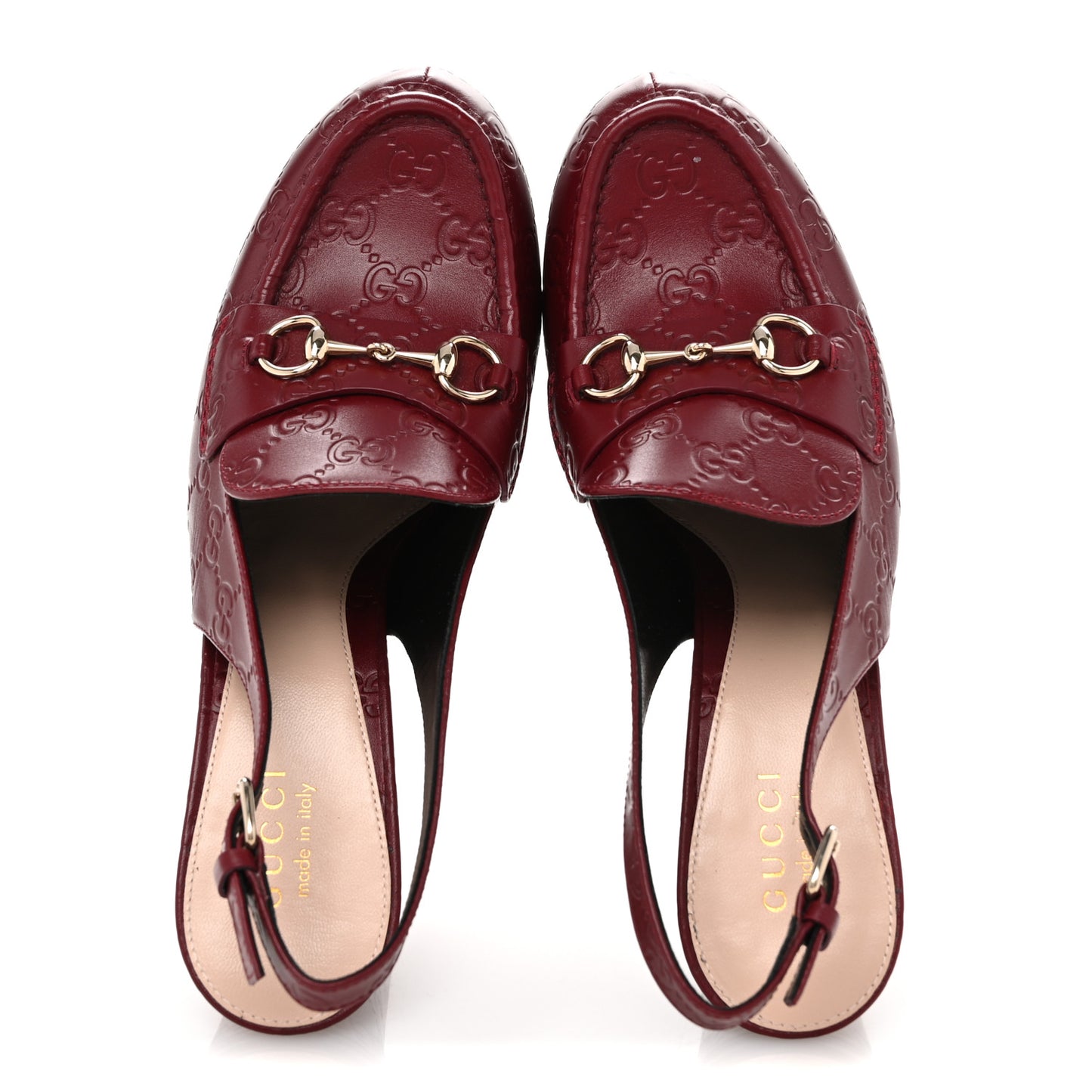 Guccissima Horsebit Platform 70/160mm Slingback Mules 40 Rosso Ancora Red