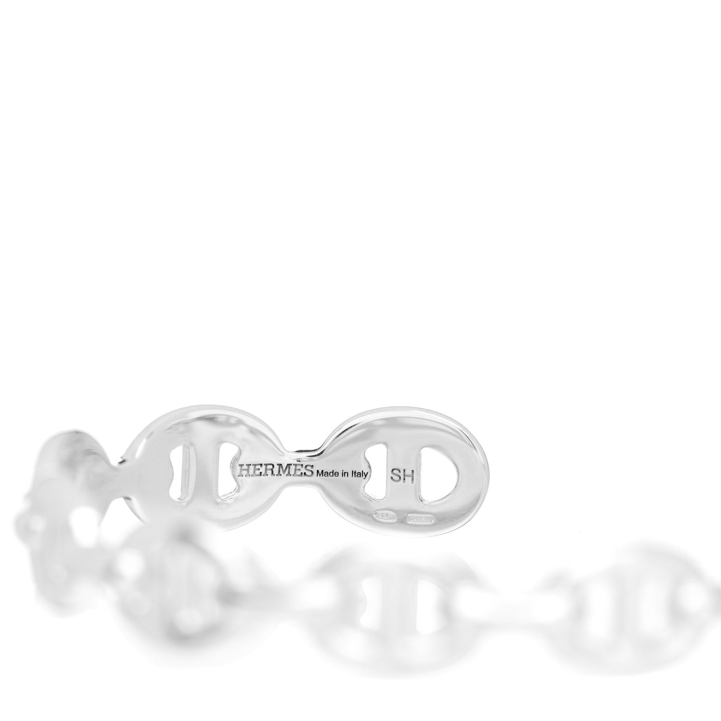Sterling Silver MM Chaine d'Ancre Enchainee Cuff Bracelet SH