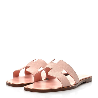 Hermes Epsom Oran Sandals 38 Rose Pale 3 of 9
