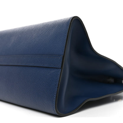 Prada Saffiano Cuir Calfskin Medium Monochrome Top Handle Tote Bluette 9 of 9