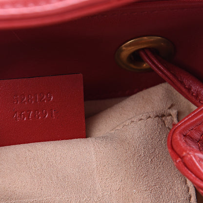 Gucci Calfskin Matelasse GG Marmont Flap Backpack Hibiscus Red 6 of 12