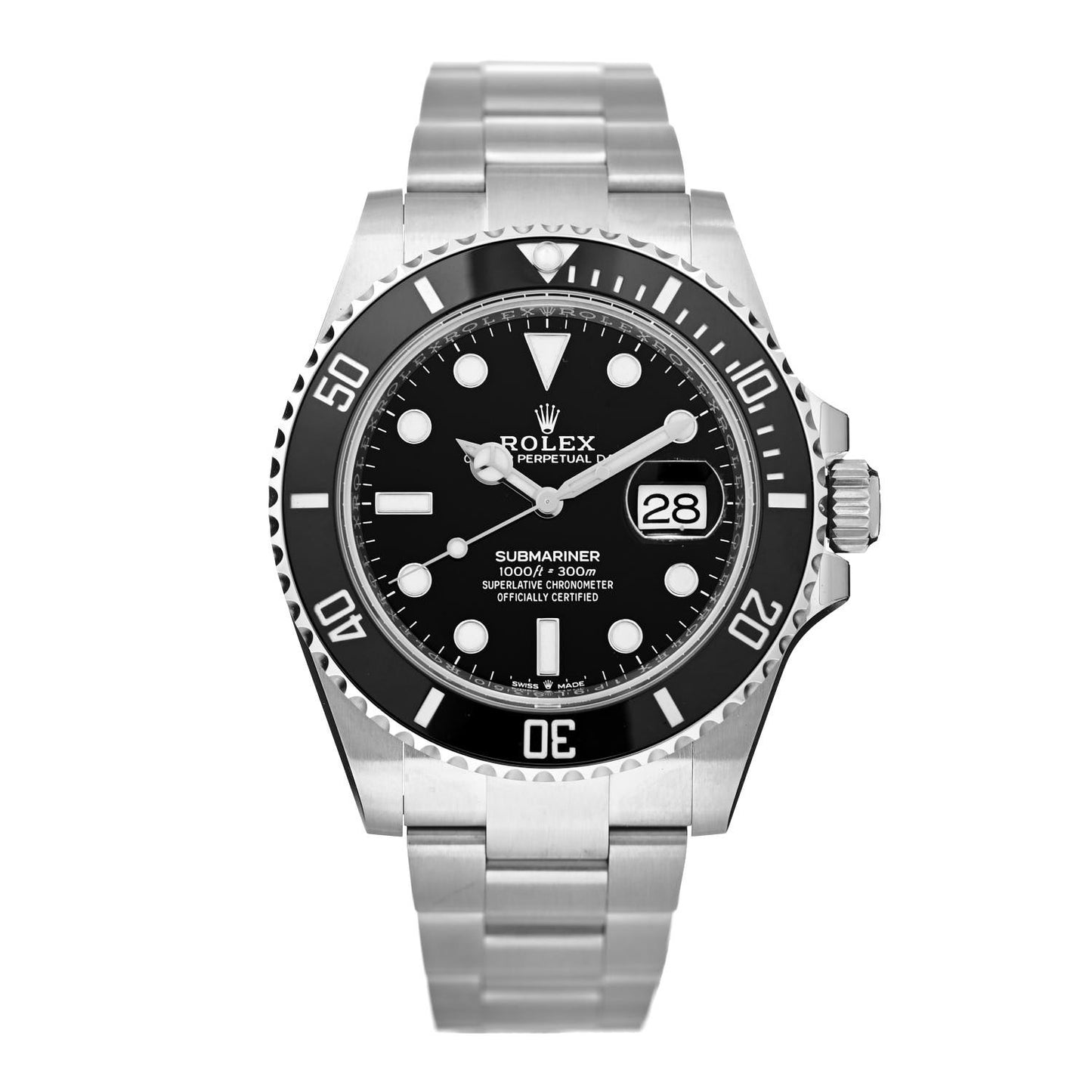 Stainless Steel 41mm Oyster Perpetual Submariner Date Watch Black 126610LN