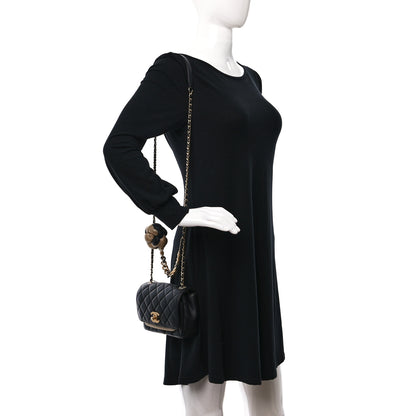Chanel Lambskin Quilted Small Camellia Flower Flap Black 2 of 10