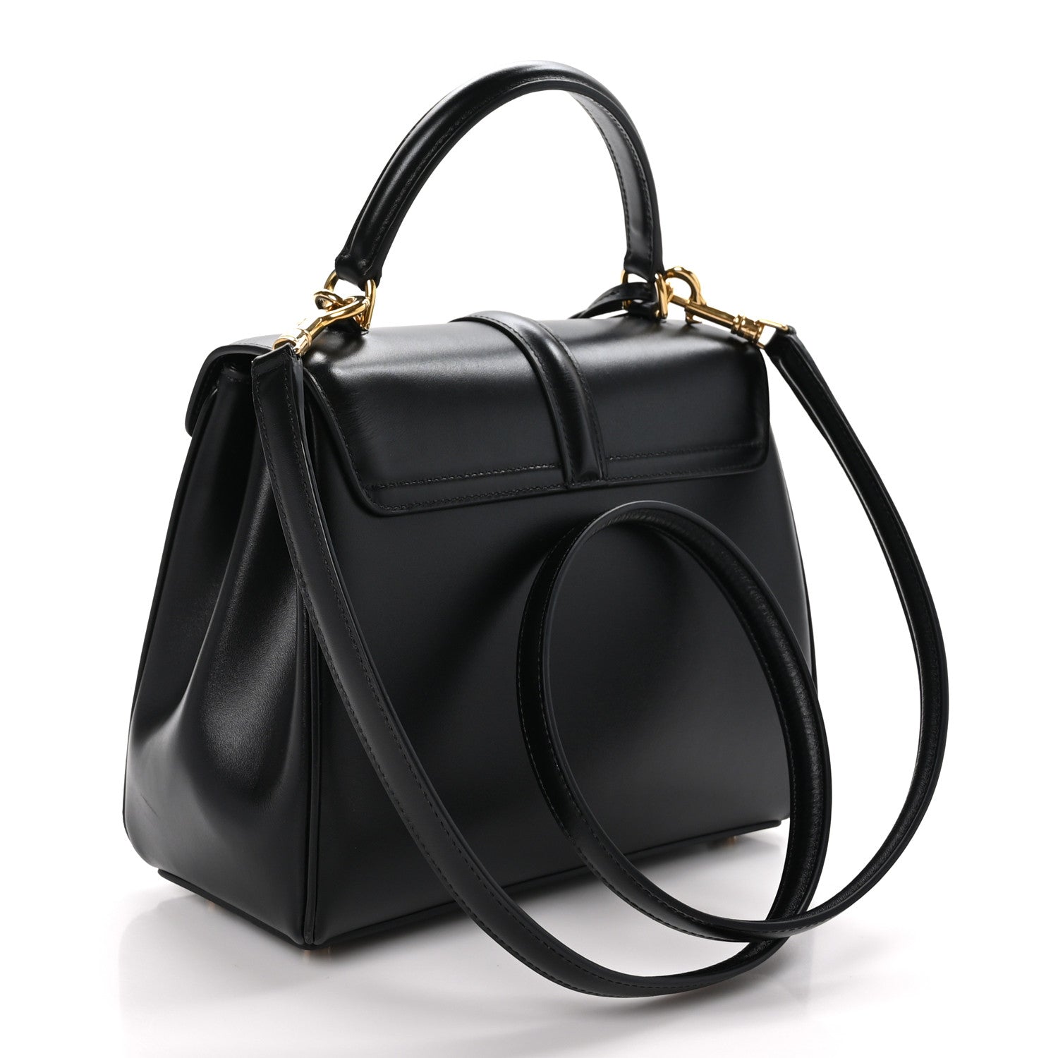 Celine Satinated Calfskin Small 16 Top Handle Bag Black 3 of 12
