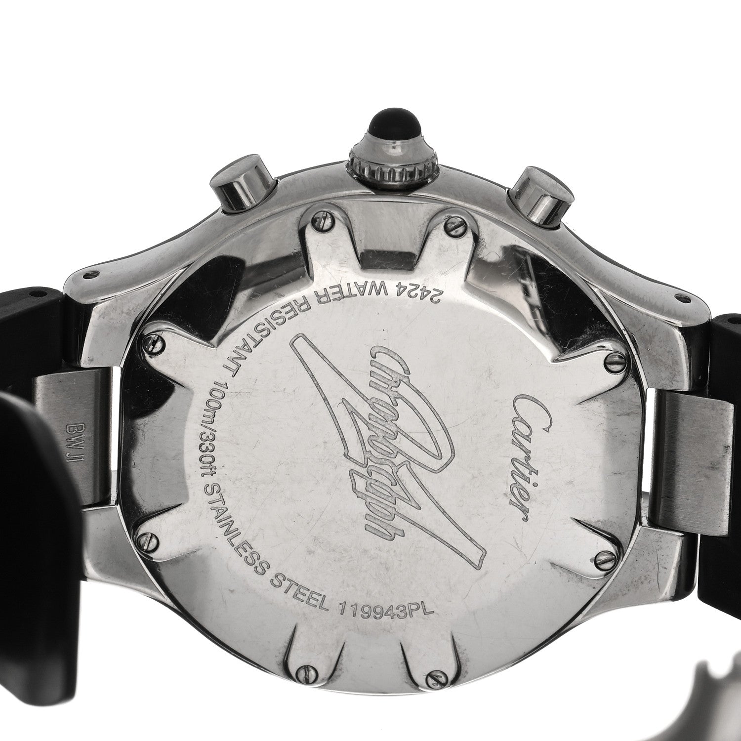 Cartier Stainless Steel Rubber 38mm Must 21 Chronoscaph Quartz Watch Black 4 of 4