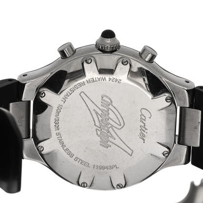 Cartier Stainless Steel Rubber 38mm Must 21 Chronoscaph Quartz Watch Black 4 of 4