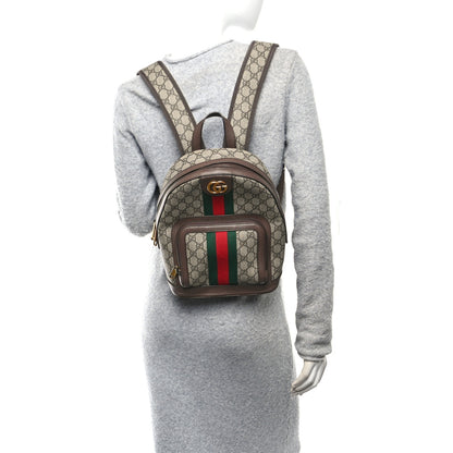 Gucci GG Supreme Monogram Calfskin Web Small Ophidia Day BackpacK Beige Ebony New Acero 3 of 11