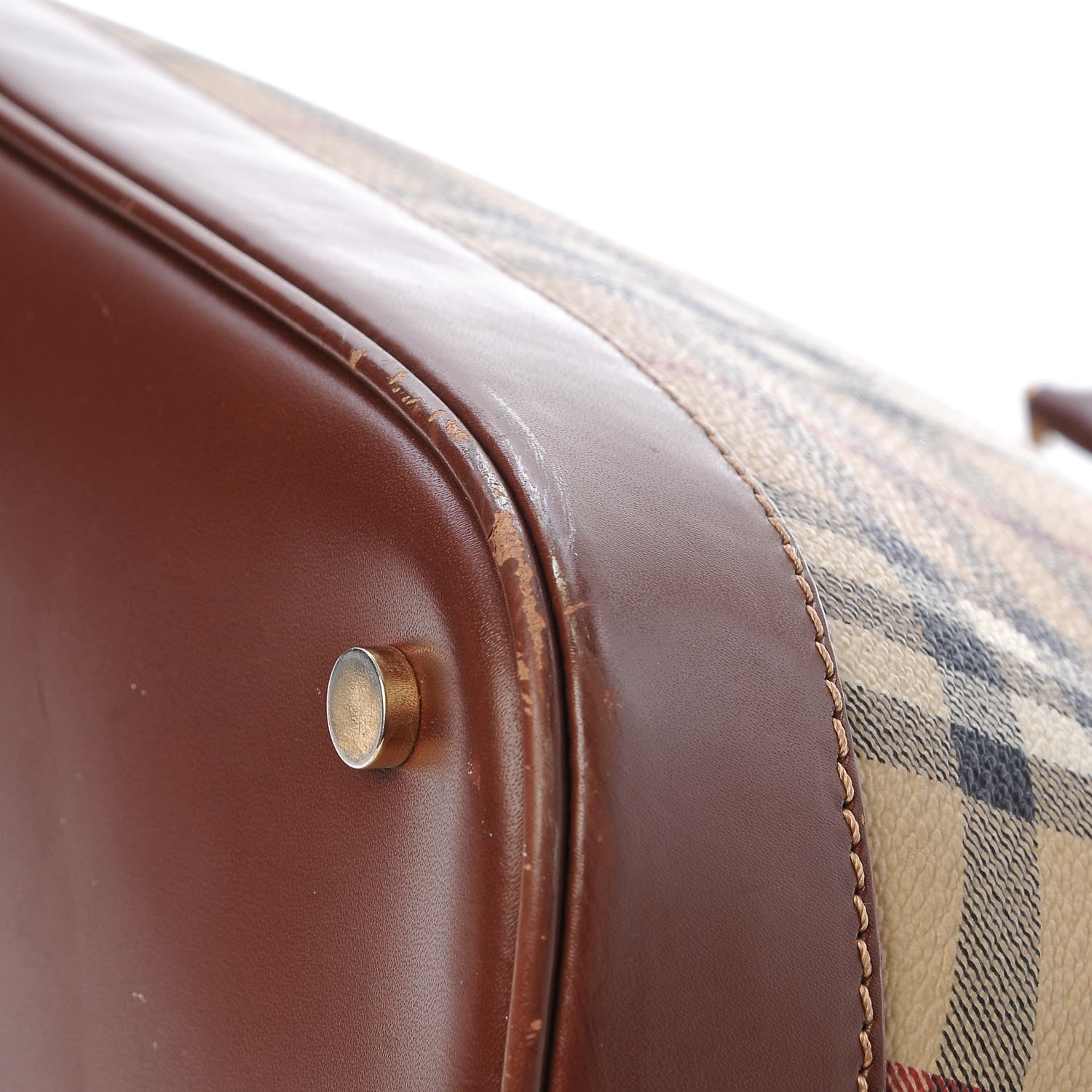 Burberry Haymarket Check Picadilly Bowler Brown 9 of 12
