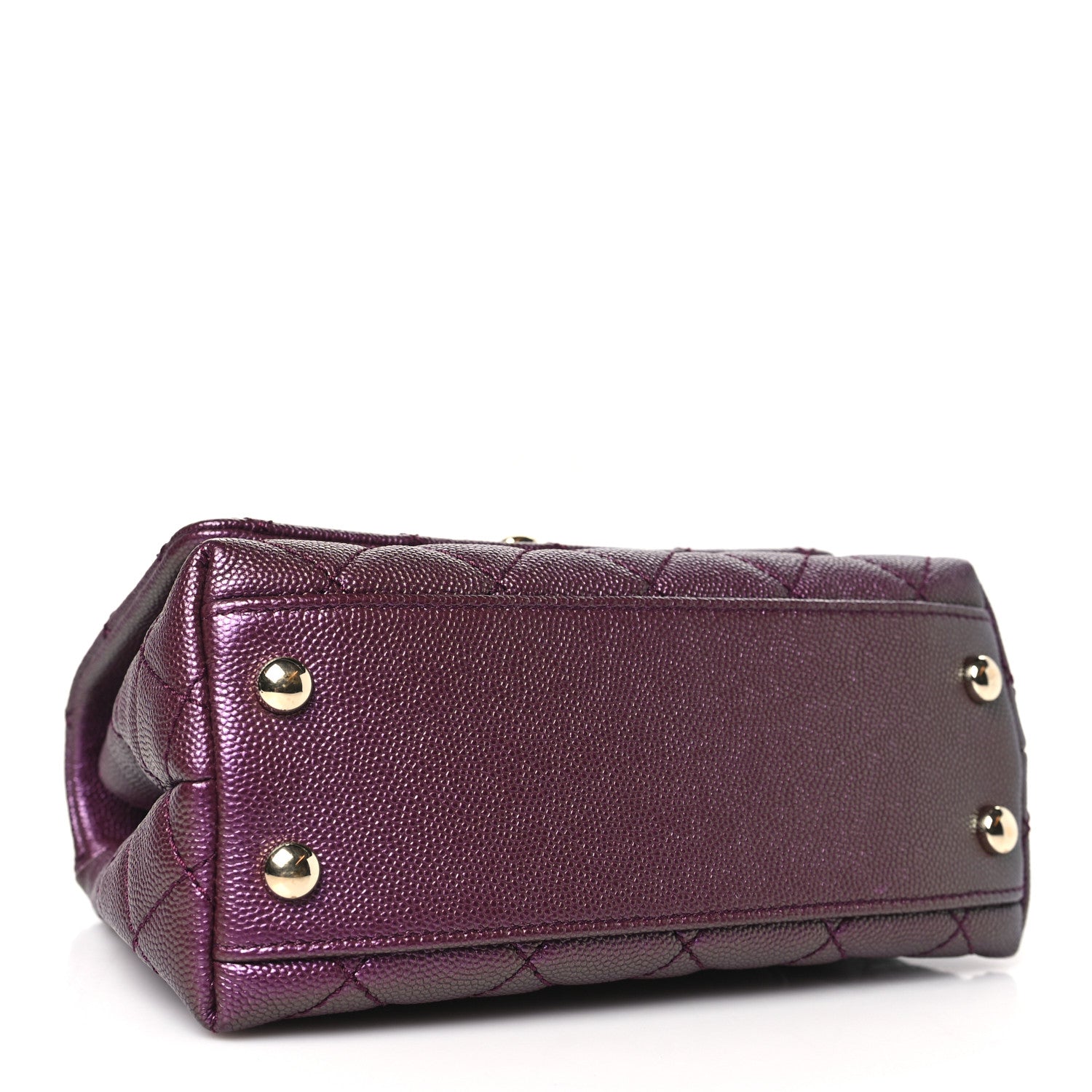 Chanel Iridescent Caviar Quilted Extra Mini Coco Handle Flap Purple 4 of 10