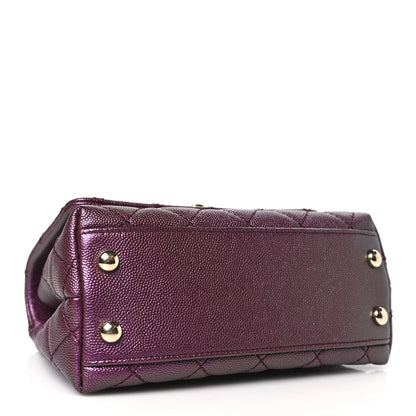 Chanel Iridescent Caviar Quilted Extra Mini Coco Handle Flap Purple 4 of 10