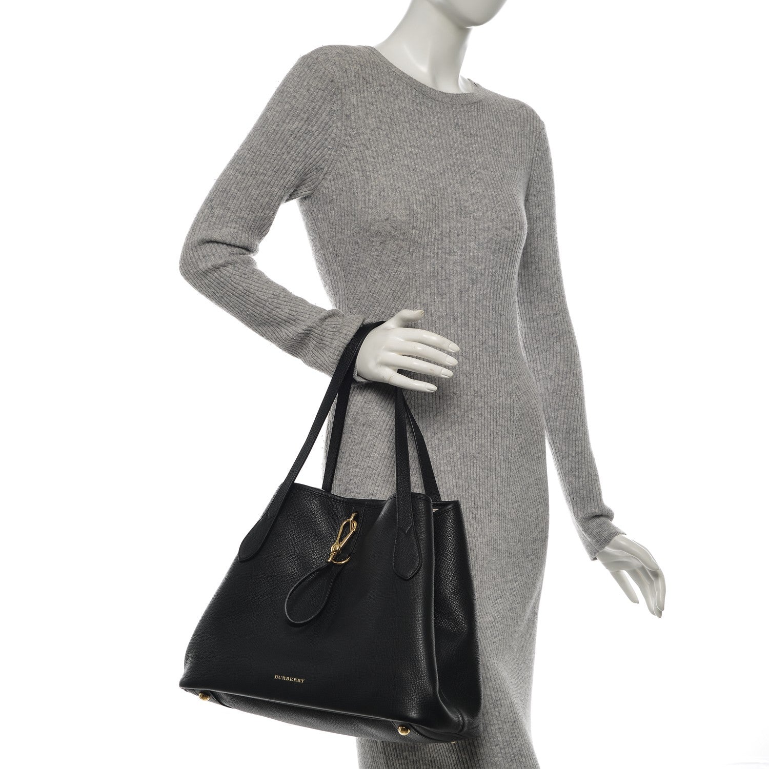 Burberry Grainy Calfskin Medium Honeybrook Tote Black 2 of 7