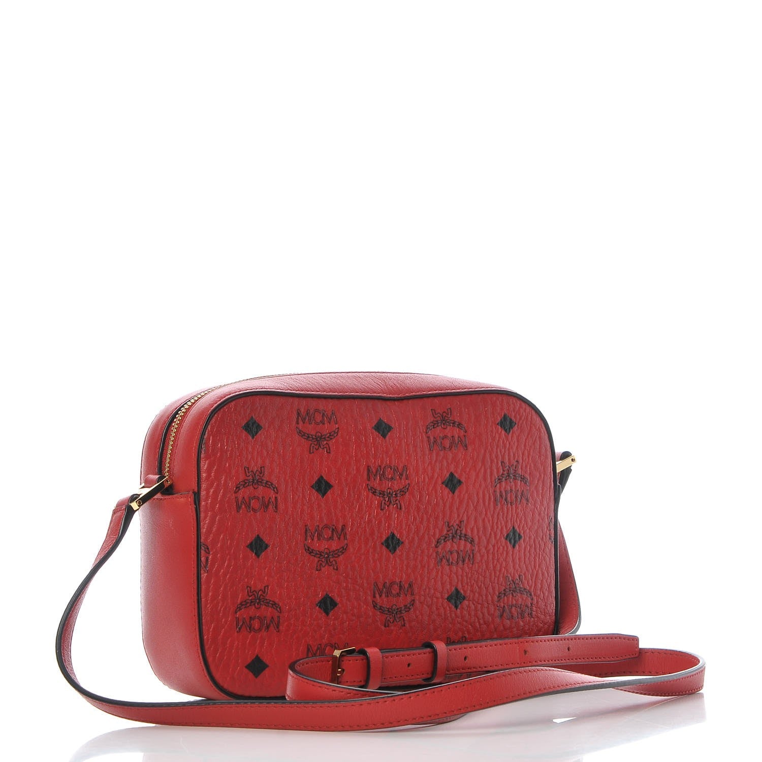 MCM Visetos Mini Camera Crossbody Bag Red 4 of 13