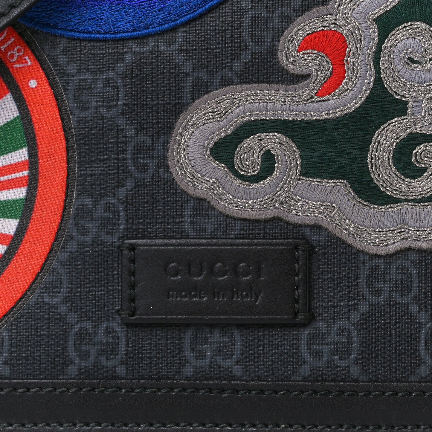 GG Supreme Monogram Night Courrier Flap Messenger Black Multicolor