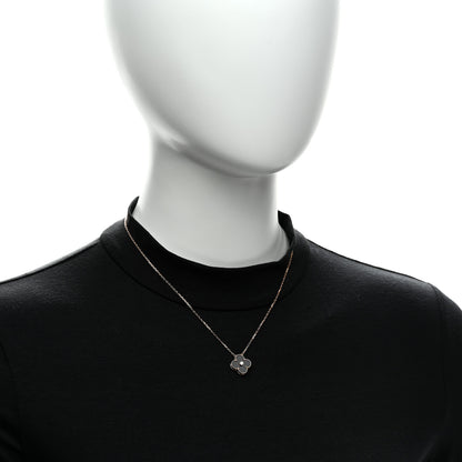 Van Cleef & Arpels 18K Rose Gold Diamond Black Onyx Vintage Alhambra Pendant Necklace 2 of 5