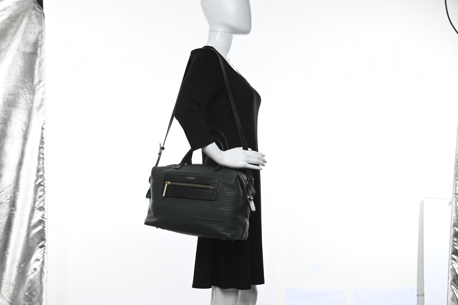 Lanvin Calfskin Padam Bowling Bag Green 2 of 12