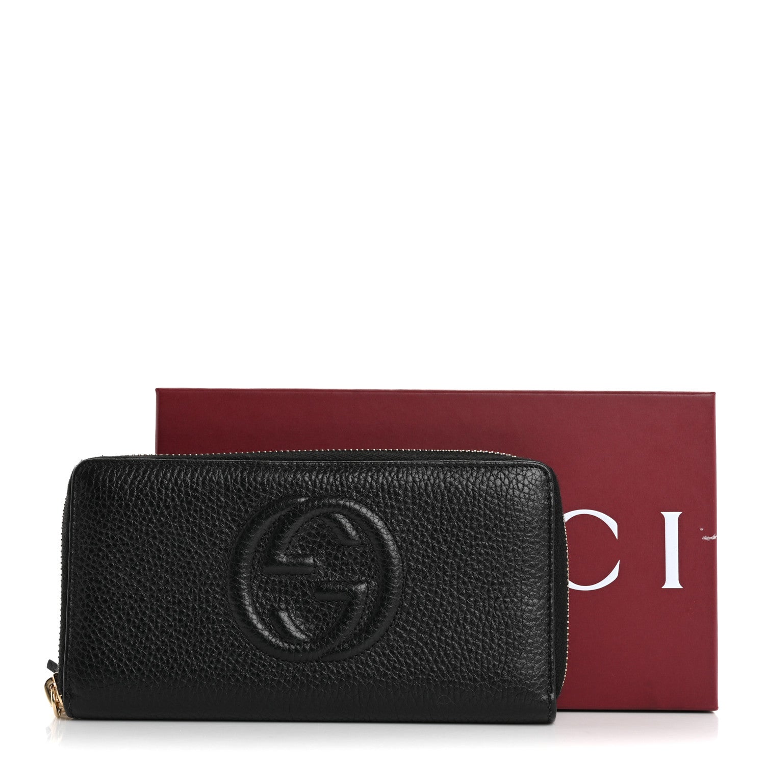 Gucci Pebbled Calfskin Soho Zip Around Wallet Black 8 of 8