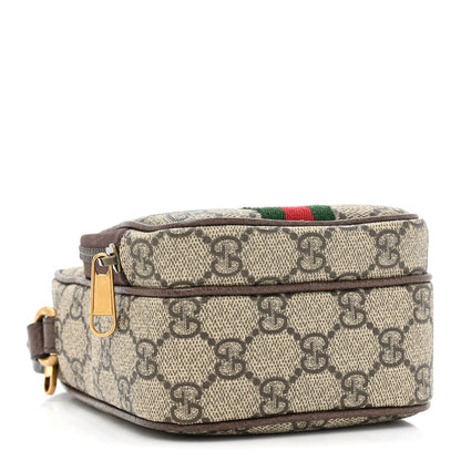 Gucci GG Supreme Monogram Web Mini Ophidia Double Zip Messenger Bag Beige New Acero 4 of 10