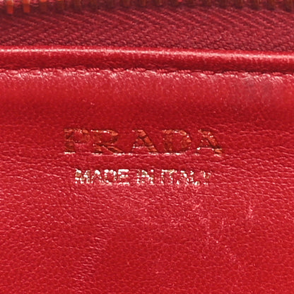 Prada Saffiano Metal Zip Around Keychain Fuoco 6 of 9
