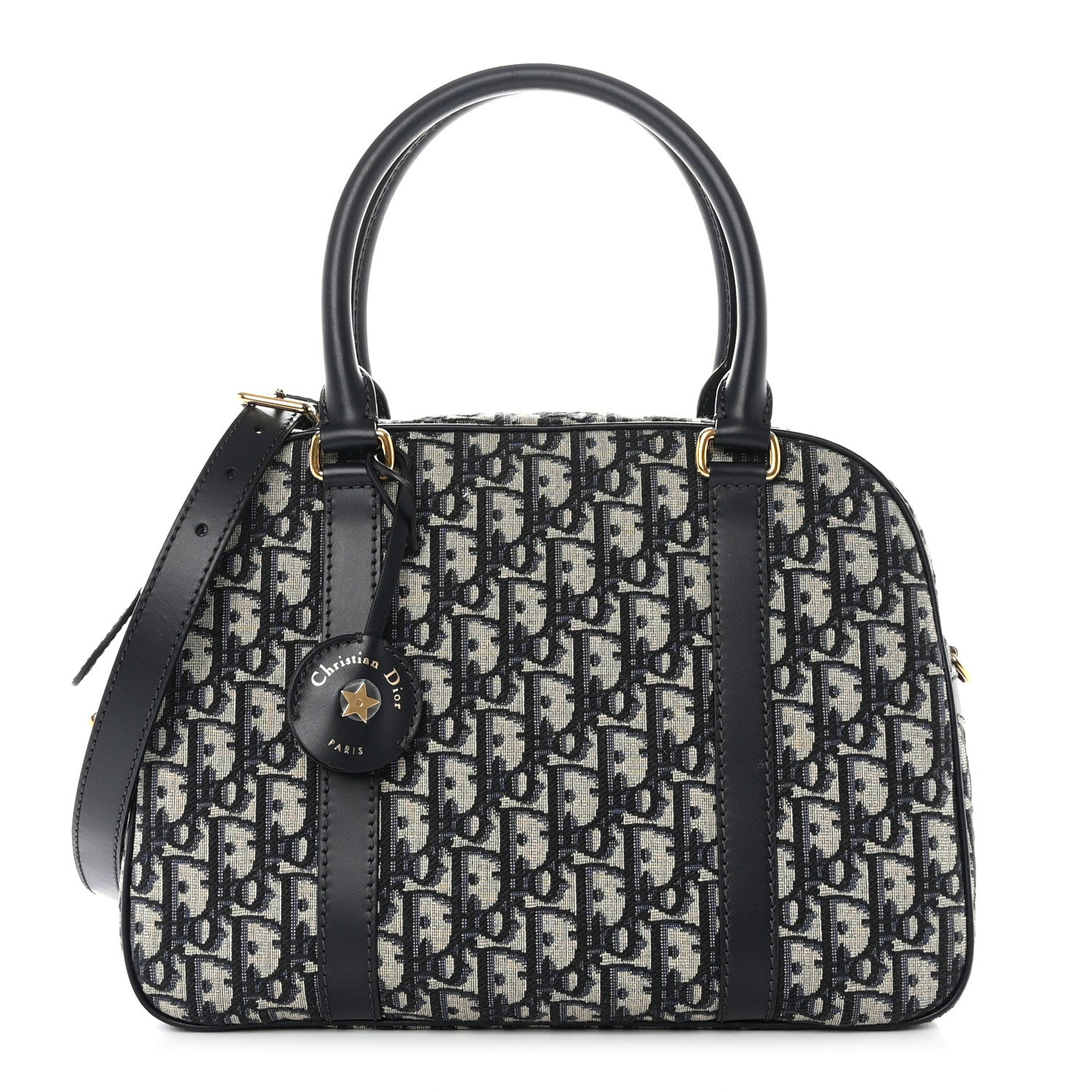 Christian Dior Oblique Large D-Vibe Bowling Bag Navy 1 of 9