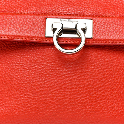 Salvatore Ferragamo Grained Calfskin Sofia Satchel Red 7 of 21