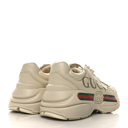 Gucci Calfskin Logo Womens Rhyton Sneakers 38 Ivory 4 of 8