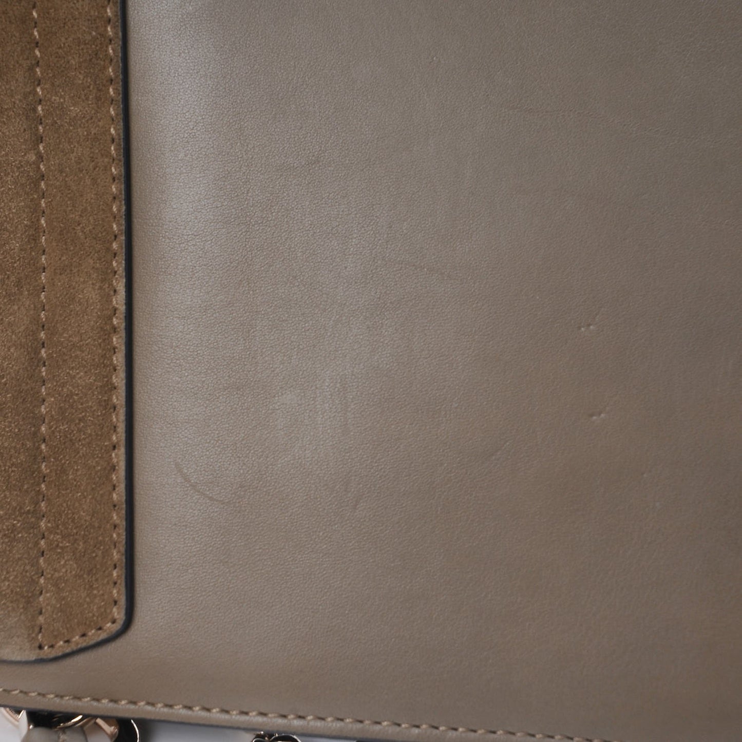 Suede Calfskin Medium Faye Shoulder Bag Dark Khaki