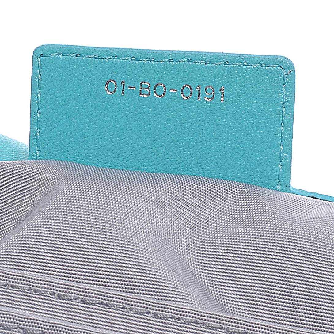 Lambskin Cannage New Lock Flap Bag Turquoise