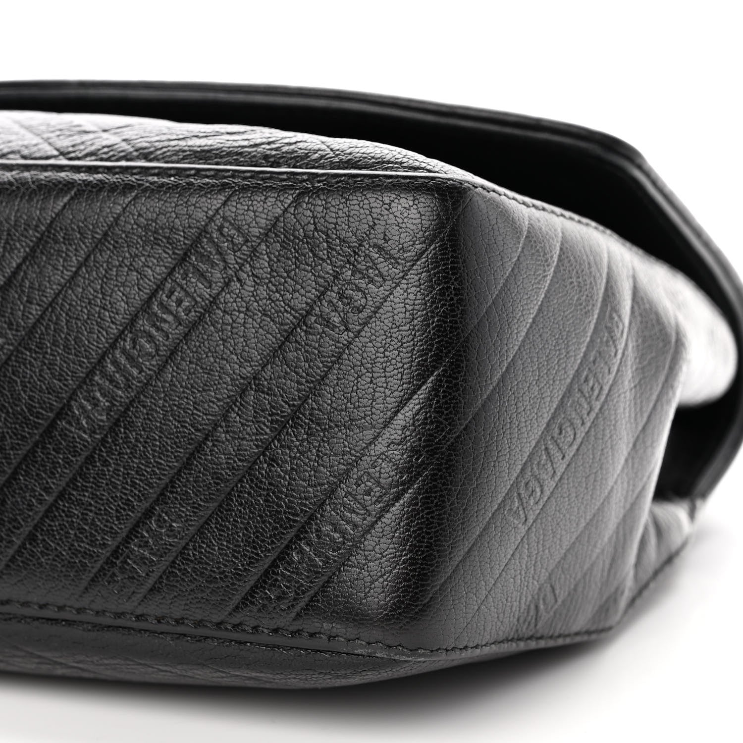 Balenciaga Shiny Goatksin Logo Embossed Monochrome M BB Round Shoulder Bag Black 12 of 15