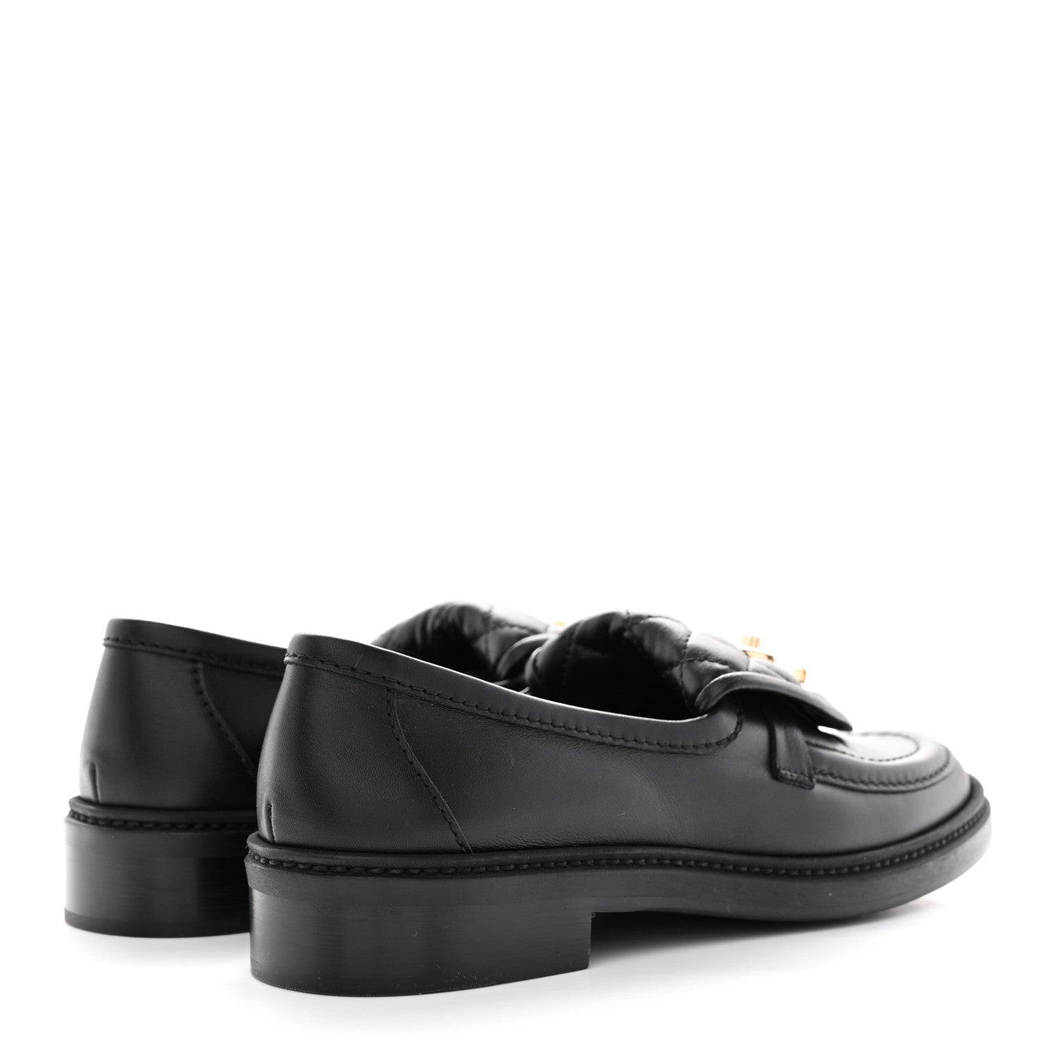 Chanel Lambskin Quilted CC Turnlock Loafers 37 Black 4 of 9