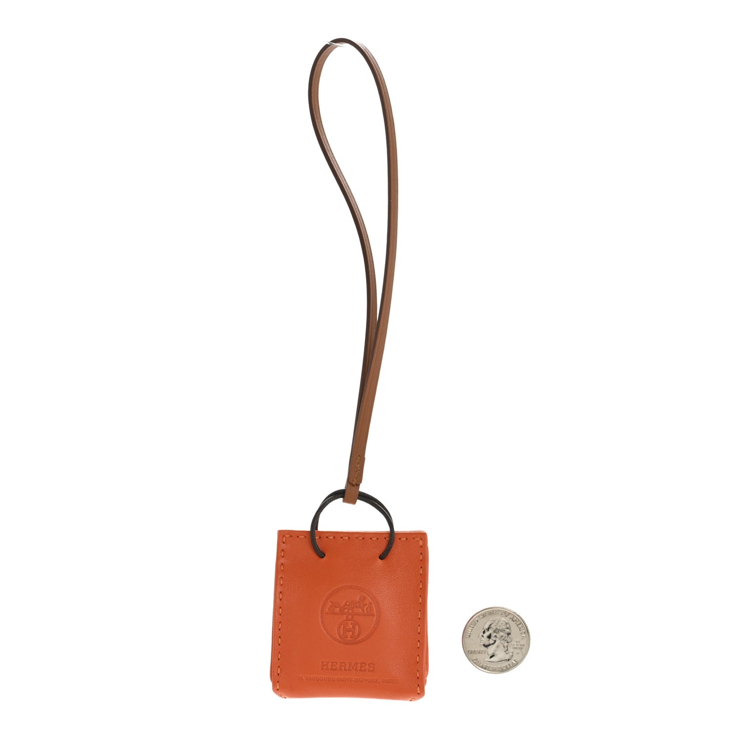 Milo Lambskin Swift Shopping Bag Charm Feu Gold