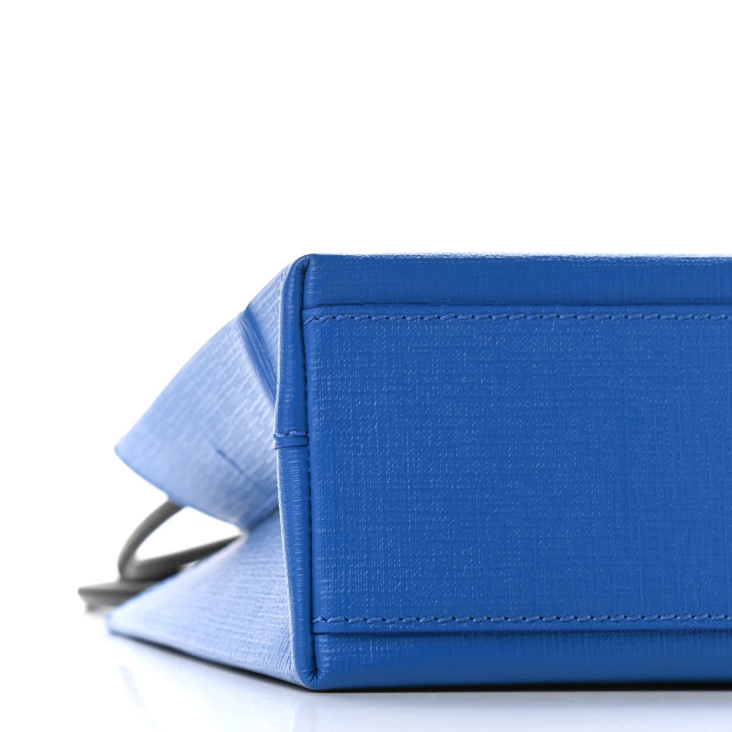 Squared Calfskin Logo North South Shopper Tote XXS Bleu