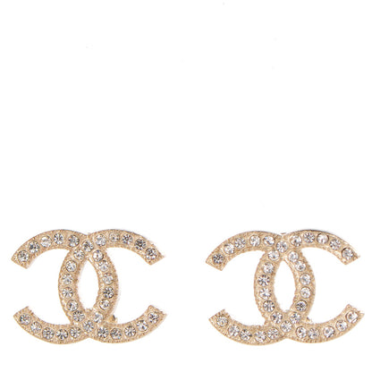 Chanel Crystal CC Earrings Gold 1 of 5
