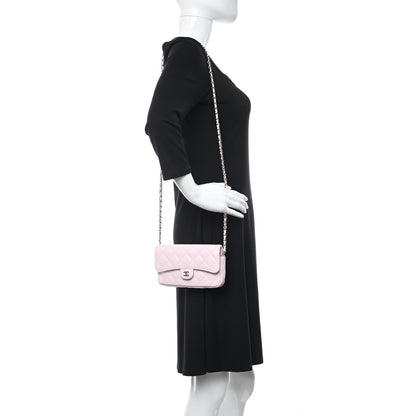 Chanel Caviar Quilted Flap Phone Holder With Chain Light Pink 2 of 11
