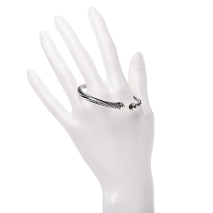 David Yurman Sterling Silver 14K Yellow Gold Peridot 5mm Cable Classics Petite Color Bracelet 2 of 4