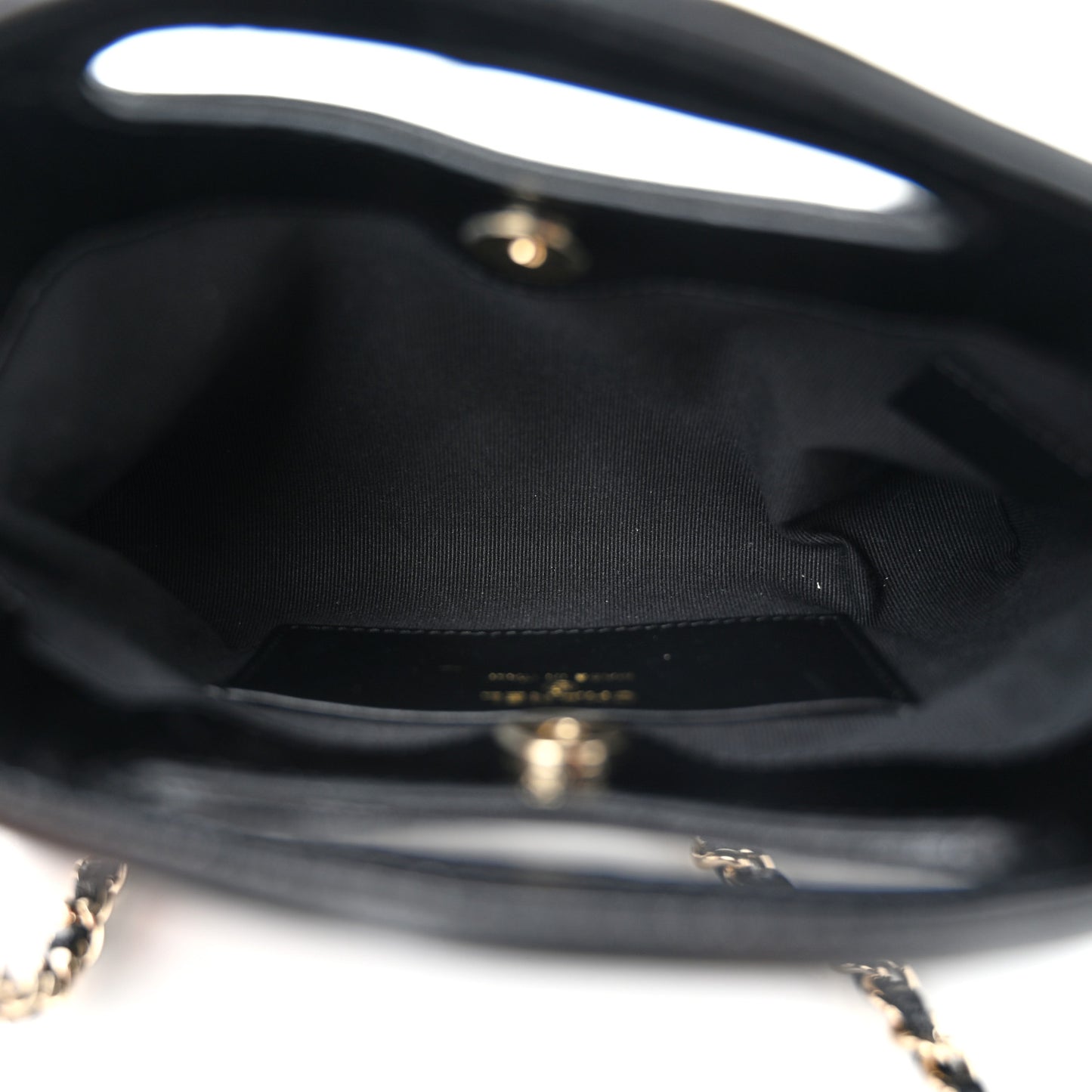 Shiny Crumpled Calfskin Quilted Nano 31 Shopping Bag Black