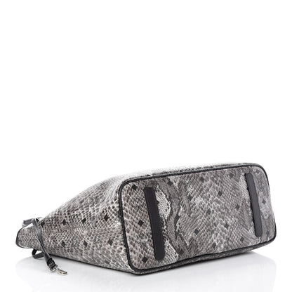 MCM Visetos Snakeskin Embossed Medium Shopper Tote Grey 4 of 13