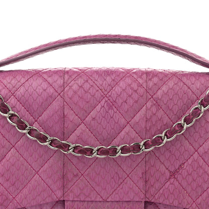 Chanel Elaphe Snakeskin Quilted Jumbo Easy Carry Flap Purple 8 of 13